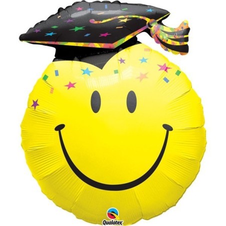 Qualatex 36 Inch Supershape Foil Balloon - Smile Face Party Grad