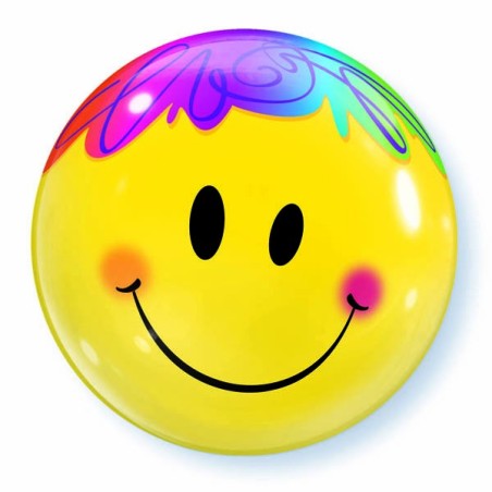 Qualatex 22 Inch Single Bubble Balloon - Bright Smile Faces
