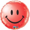 Qualatex 18 Inch Round Foil Balloon - Smiley Face Red