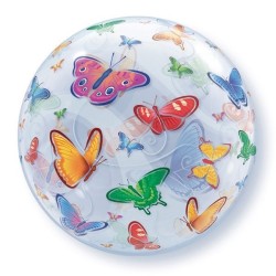 Qualatex 22 Inch Single Bubble Balloon - Butterflies