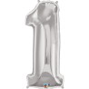 Qualatex 34 Inch Number Balloon - One Silver