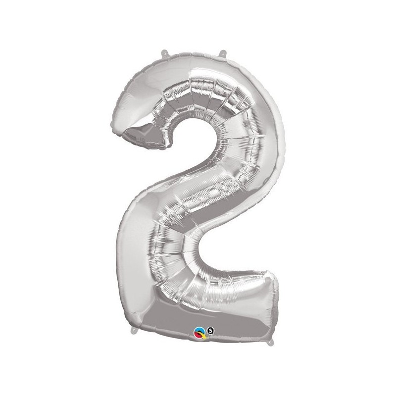 Qualatex 34 Inch Number Balloon - Two Silver