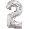 Qualatex 34 Inch Number Balloon - Two Silver