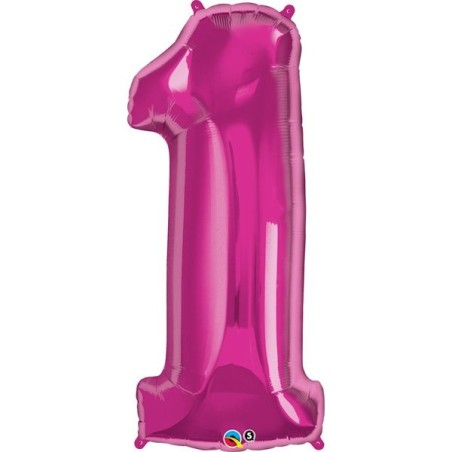 Qualatex 34 Inch Number Balloon - One Magenta