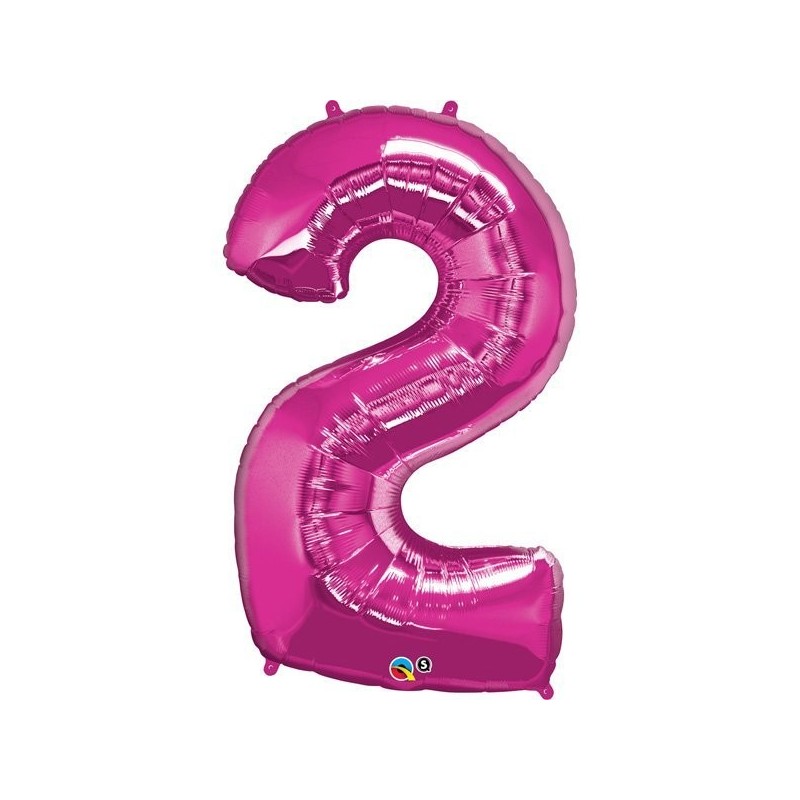 Qualatex 34 Inch Number Balloon - Two Magenta