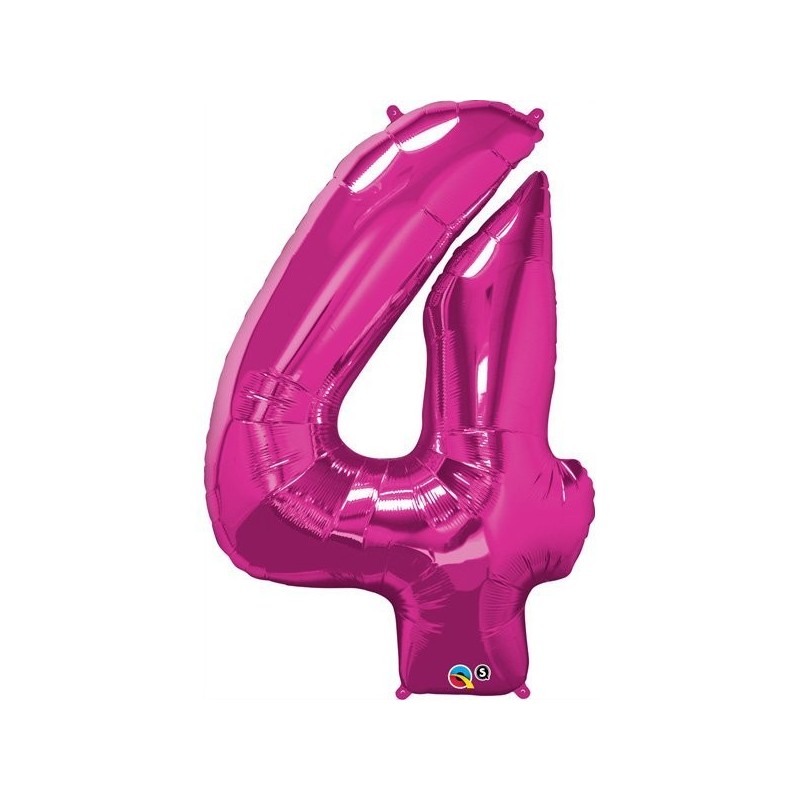 Qualatex 34 Inch Number Balloon - Four Magenta