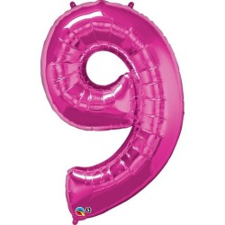 Qualatex 34 Inch Number Balloon - Nine Magenta