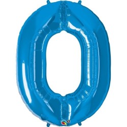 Qualatex 34 Inch Number Balloon - Zero Sapphire Blue