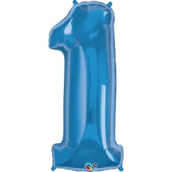 Qualatex 34 Inch Number Balloon - One Sapphire Blue