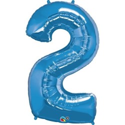Qualatex 34 Inch Number Balloon - Two Sapphire Blue