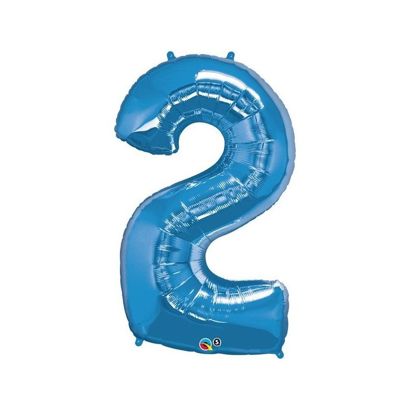Qualatex 34 Inch Number Balloon - Two Sapphire Blue