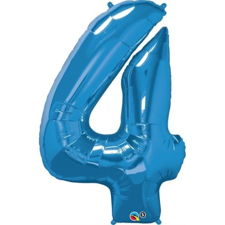 Qualatex 34 Inch Number Balloon - Four Sapphire Blue
