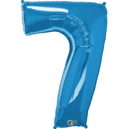 Qualatex 34 Inch Number Balloon - Seven Sapphire Blue