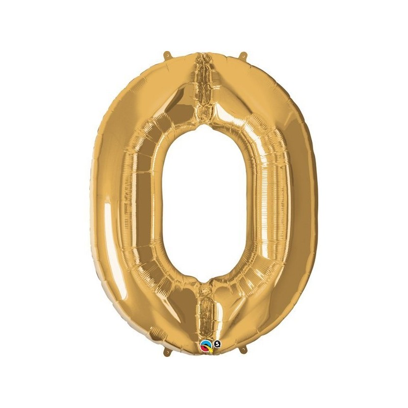 Qualatex 34 Inch Number Balloon - Zero Metallic Gold