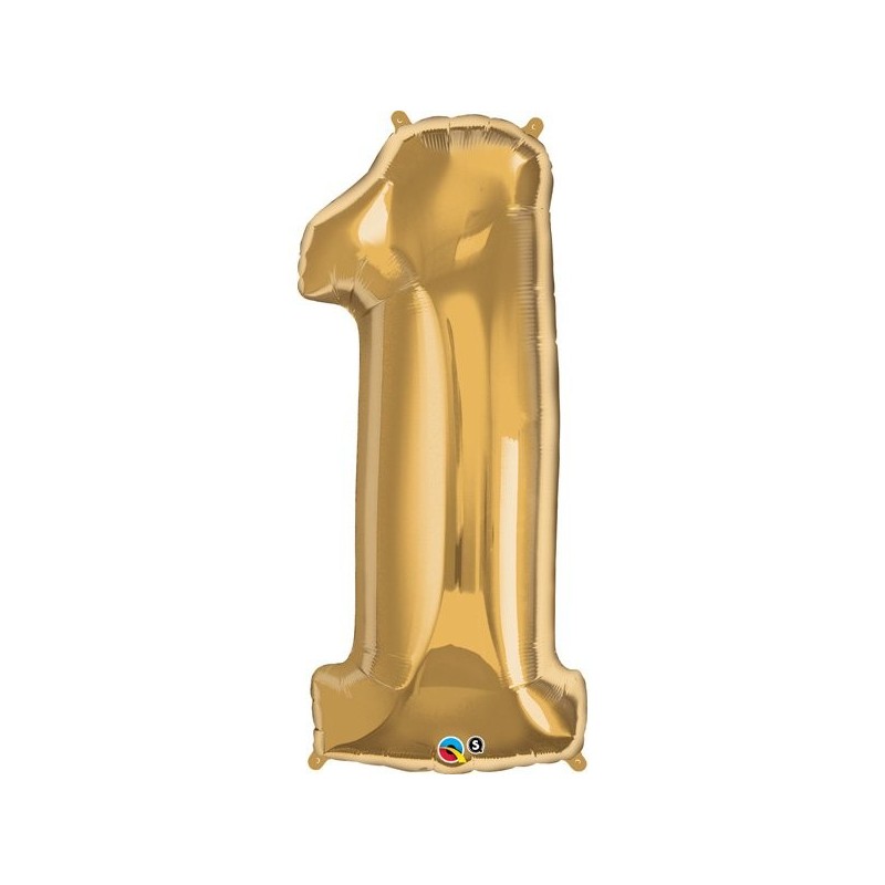 Qualatex 34 Inch Number Balloon - One Metallic Gold