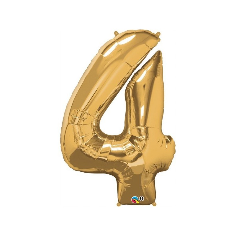 Qualatex 34 Inch Number Balloon - Four Metallic Gold