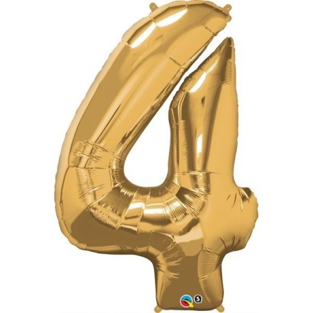 Qualatex 34 Inch Number Balloon - Four Metallic Gold