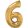 Qualatex 34 Inch Number Balloon - Six Metallic Gold