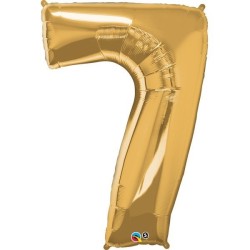 Qualatex 34 Inch Number Balloon - Seven Metallic Gold