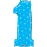 Qualatex 38 Inch Shaped Foil Balloon - Number One Blue Star