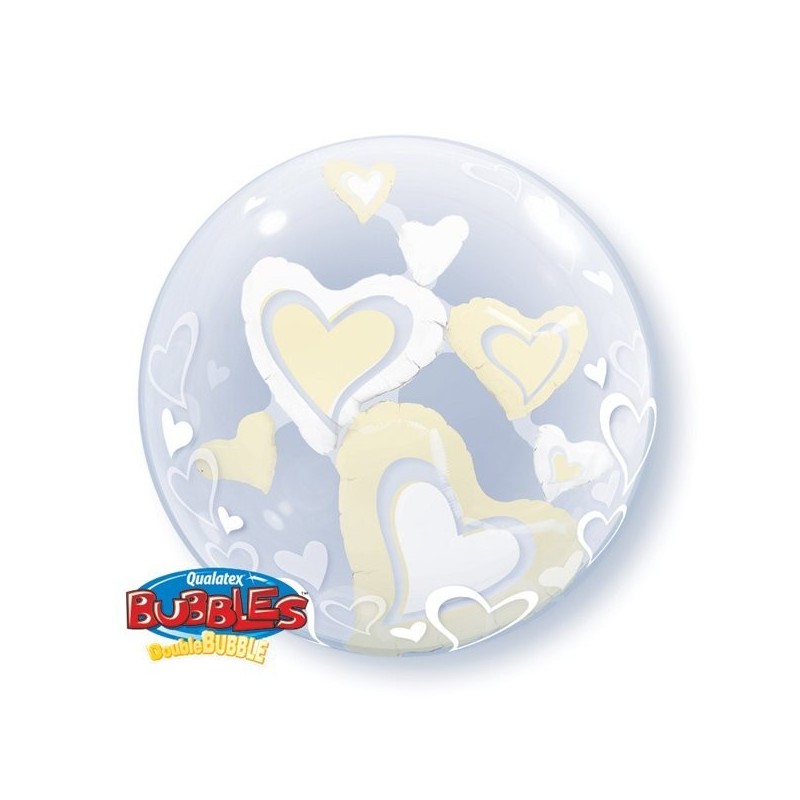 Qualatex 24 Inch Double Bubble Balloon - Floating Hearts