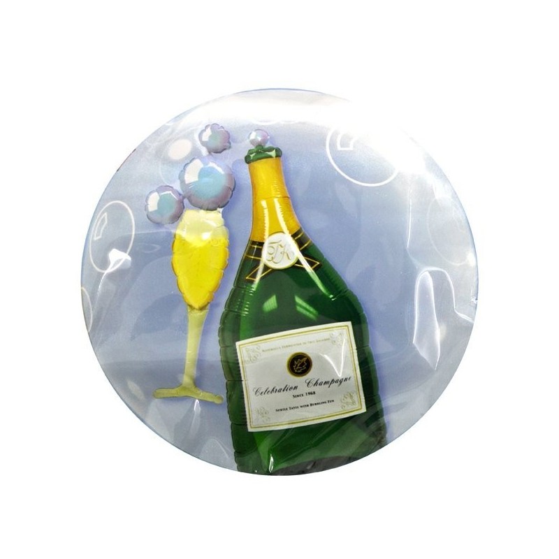 Qualatex 24 Inch Double Bubble Balloon - Wine Bottle & Glass