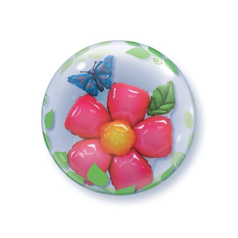 Qualatex 24 Inch Double Bubble Balloon - Leaves Flower