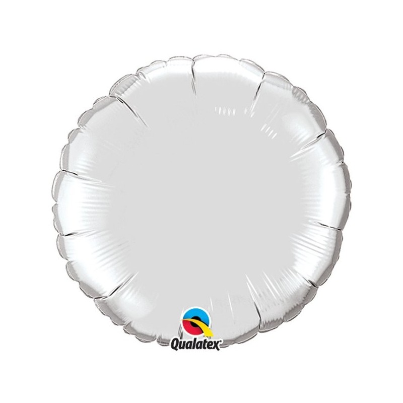 Qualatex 36 Inch Round Plain Foil Balloon - Silver