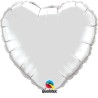 Qualatex 36 Inch Heart Plain Foil Balloon - Silver
