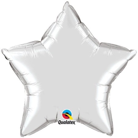 Qualatex 36 Inch Star Plain Foil Balloon - Silver