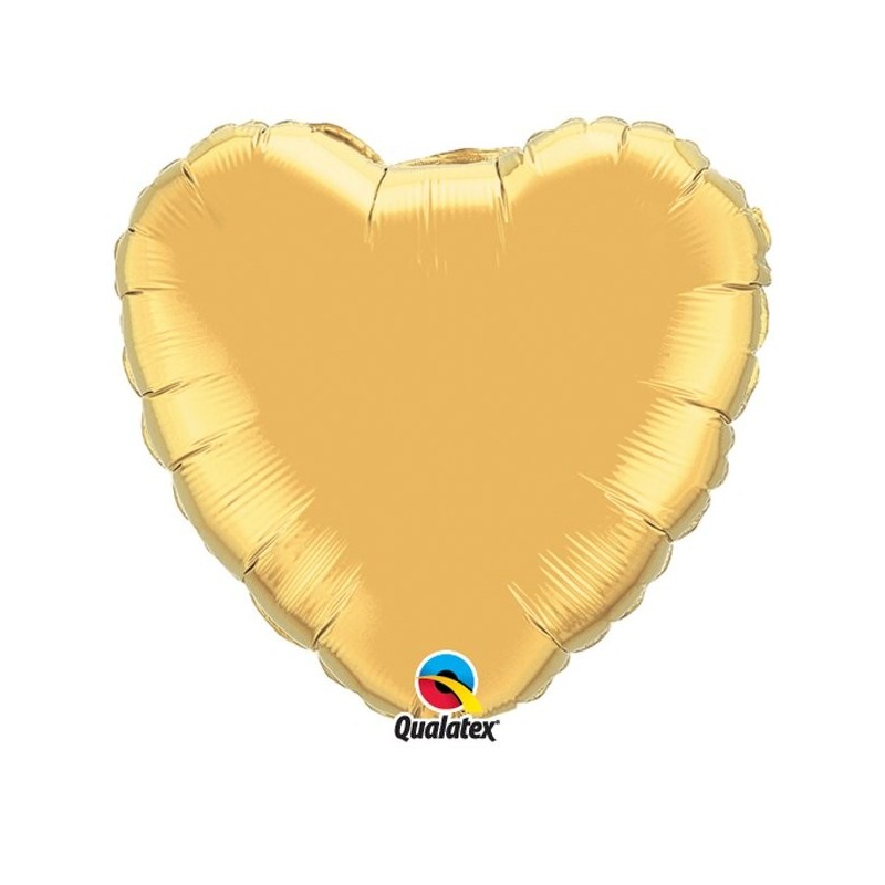 Qualatex 36 Inch Heart Plain Foil Balloon - Metallic Gold