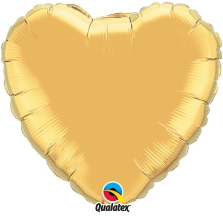 Qualatex 36 Inch Heart Plain Foil Balloon - Metallic Gold