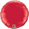 Qualatex 36 Inch Round Plain Foil Balloon - Ruby Red