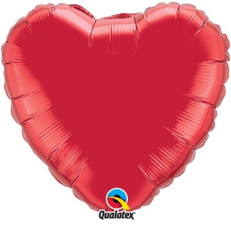 Qualatex 36 Inch Heart Plain Foil Balloon - Ruby Red