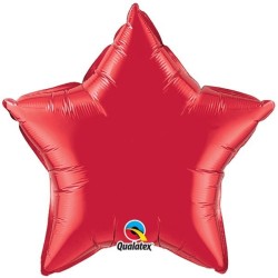 Qualatex 36 Inch Star Plain Foil Balloon - Ruby Red