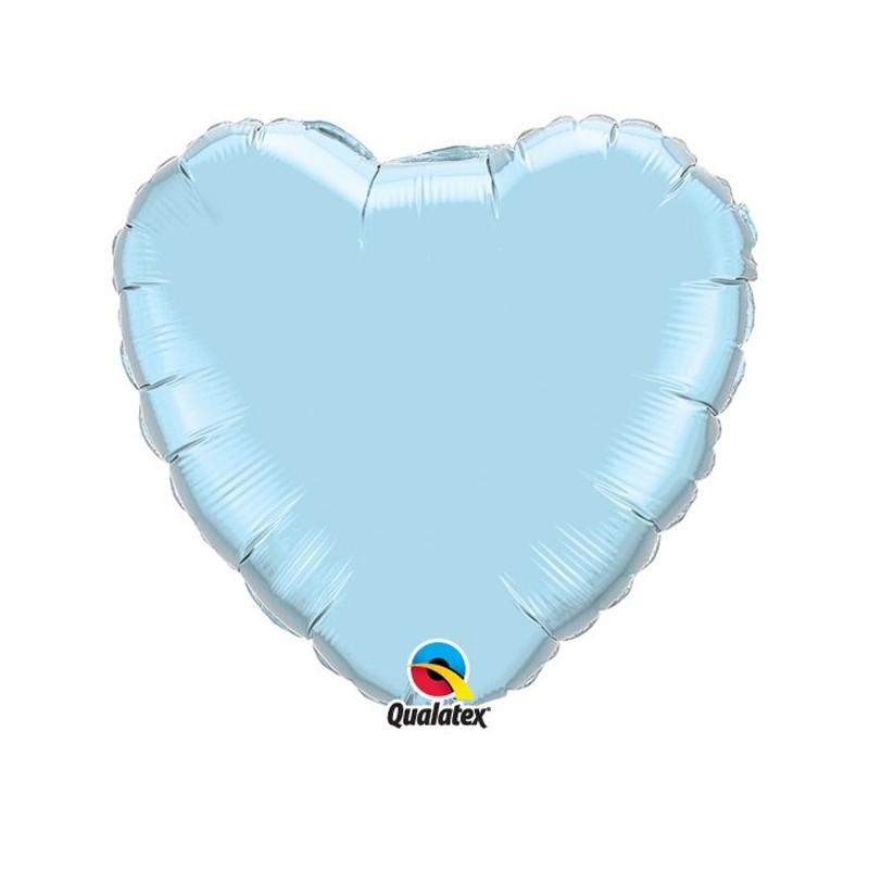 Qualatex 36 Inch Heart Plain Foil Balloon - Pearl Lite Blue