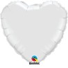 Qualatex 36 Inch Heart Plain Foil Balloon - White