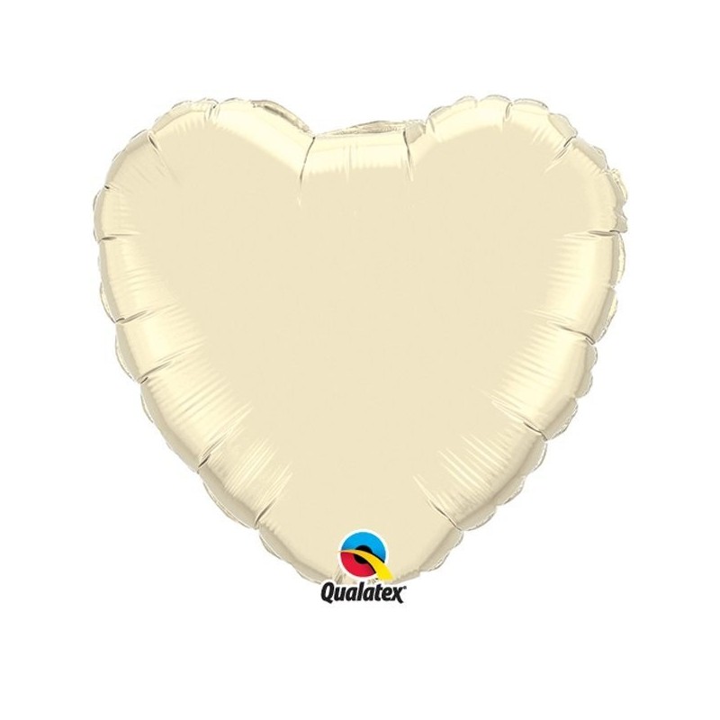 Qualatex 36 Inch Heart Plain Foil Balloon - Pearl Ivory