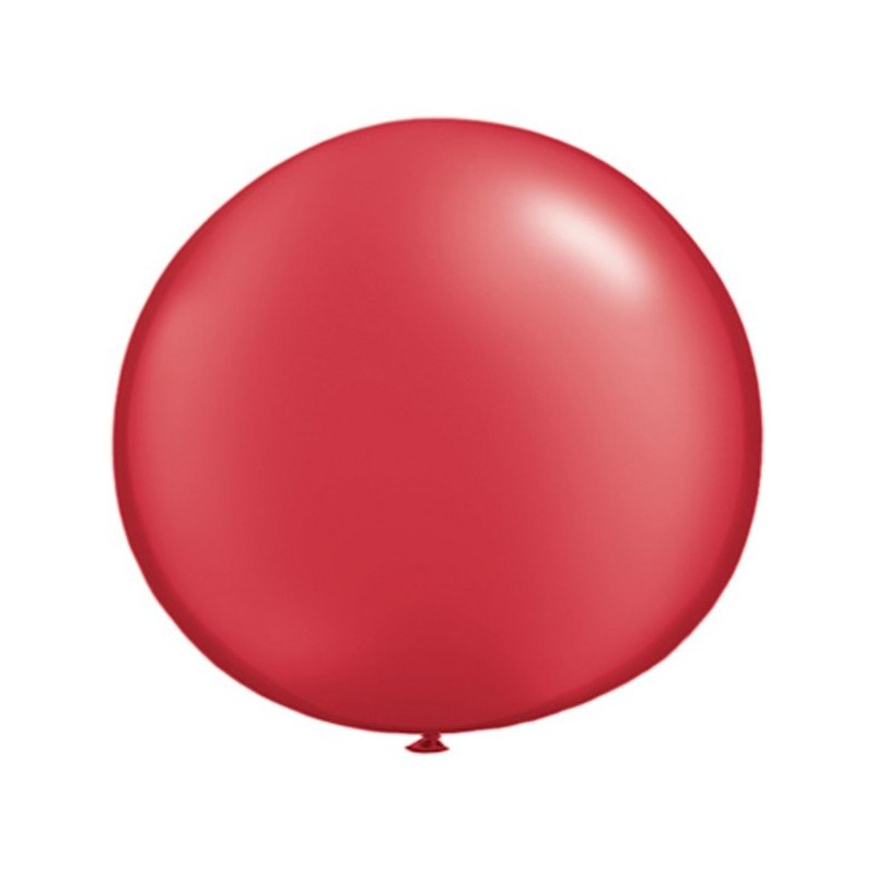 Qualatex 05 Inch Round Plain Latex Balloon - Pearl Ruby Red