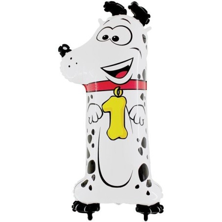 Oaktree Zooloons 40 Inch Plastic Number Balloon - 1 Dog