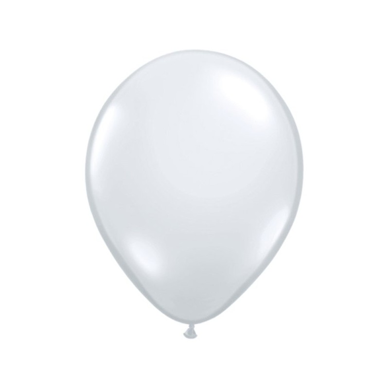 Qualatex 11 Inch Round Plain Latex Balloon - Diamond Clear
