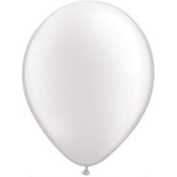 Qualatex 11 Inch Round Plain Latex Balloon - Pearl White