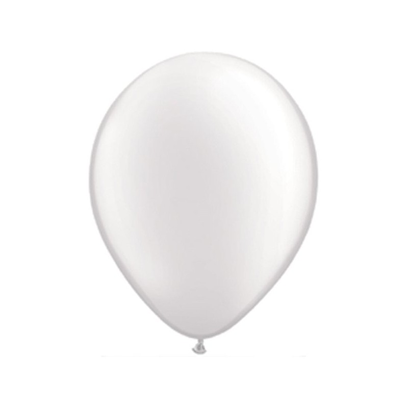Qualatex 11 Inch Round Plain Latex Balloon - Pearl White