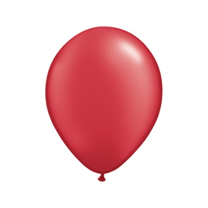 Qualatex 11 Inch Round Plain Latex Balloon - Pearl Ruby Red