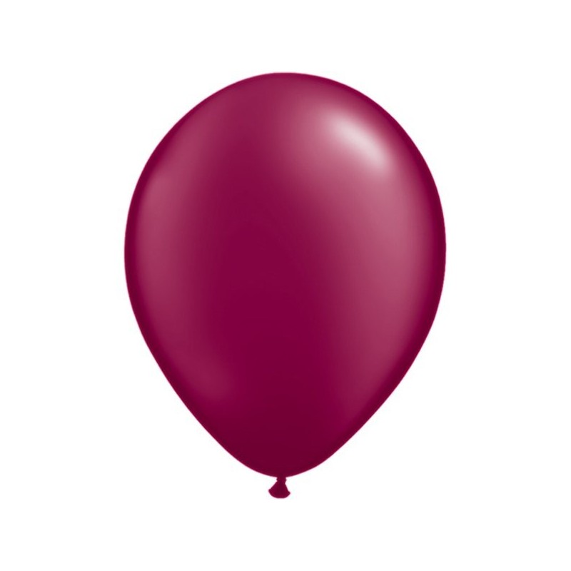 Qualatex 11 Inch Round Plain Latex Balloon - Pearl Burgundy
