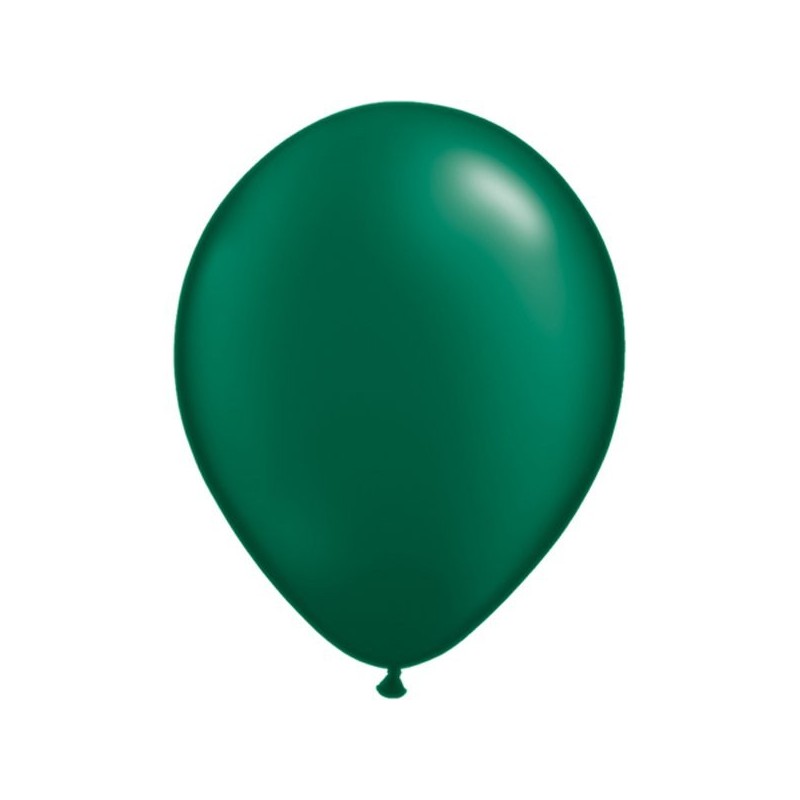 Qualatex 11 Inch Round Plain Latex Balloon - Pearl Forest Green