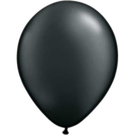 Qualatex 11 Inch Round Plain Latex Balloon - Pearl Onyx Black