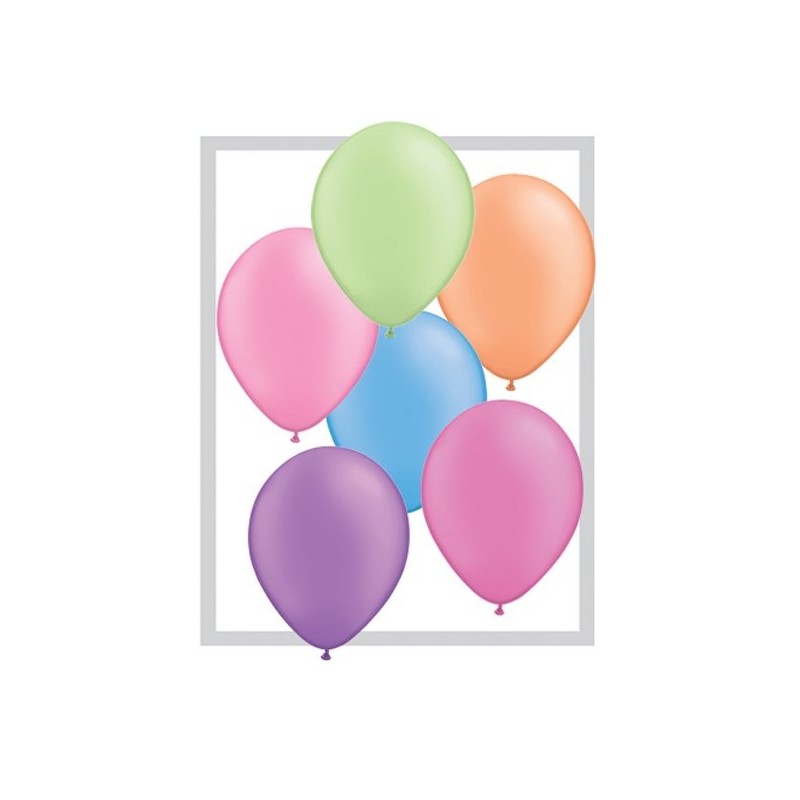 Qualatex 11 Inch Round Plain Latex Balloon - Neon Assortment