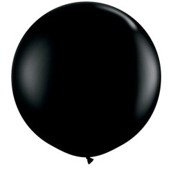 Qualatex 16 Inch Round Plain Latex Balloon - Onyx Black