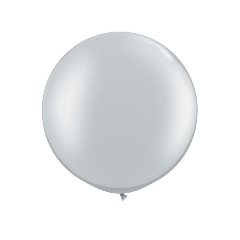 Qualatex 16 Inch Round Plain Latex Balloon - Silver